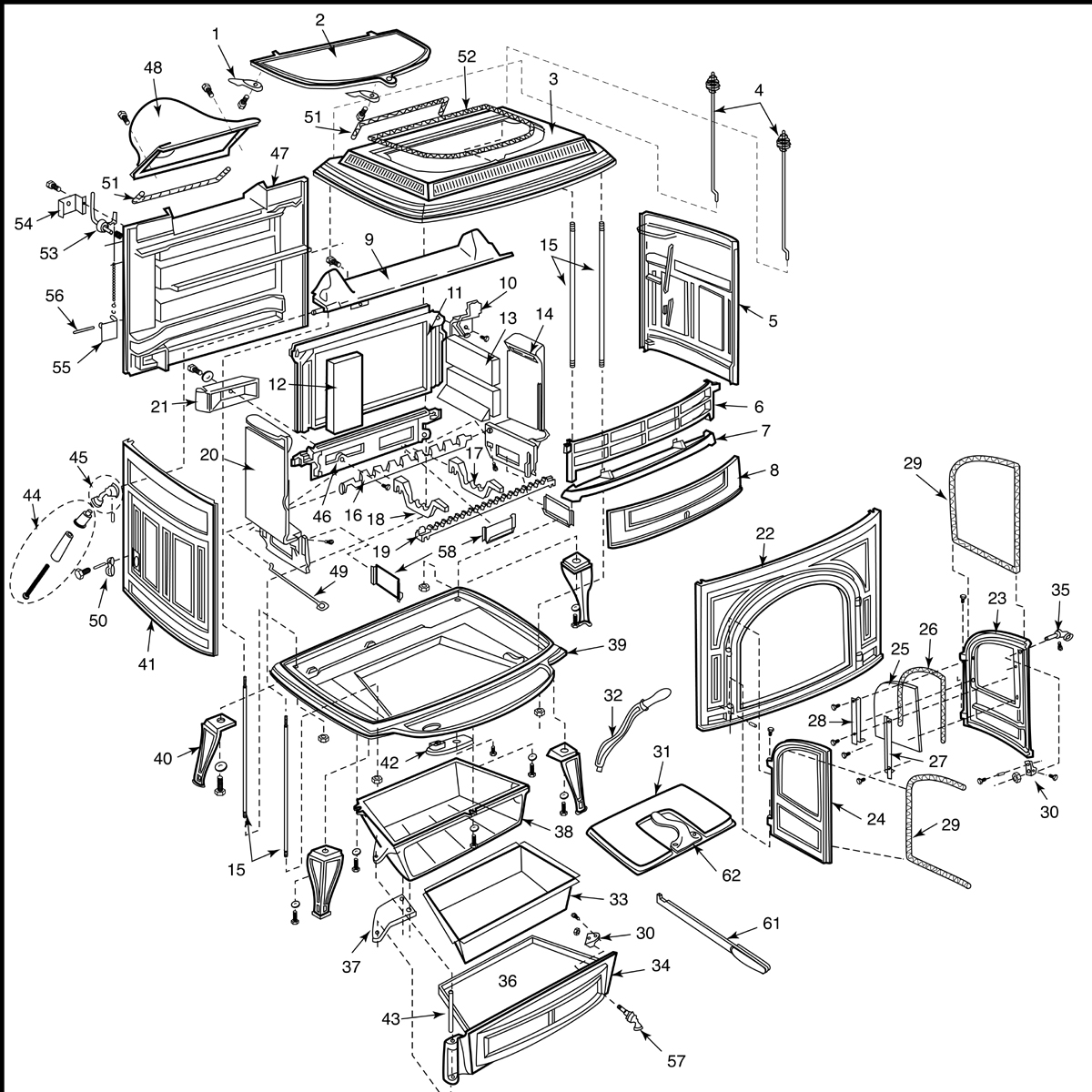 Vigilant Coal 2310 Vermont Castings Wood Burning Stove Parts