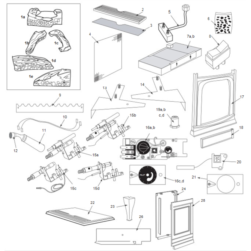 Jefferson JUVSM 3106 Vermont Castings Gas Vent Free Stove Parts